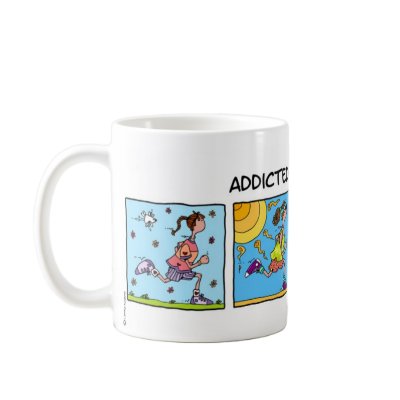 addicted to running (woman) coffee mug by cfkaatje