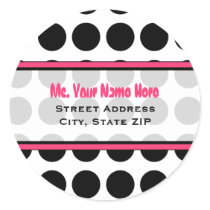 Address Label - Black Polka Dot