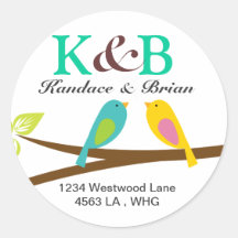 Address Labels two little birdies Stickers