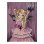 Adeline in Pink Gothic Vampire Fairy Postcard