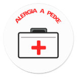 Adesivo Médico: Alergia a Peixe Round Sticker