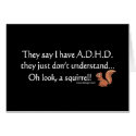 ADHD Squirrel Humour cards