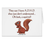 ADHD Squirrel Humour Greeting Card