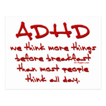 ADHD Think More Postcards