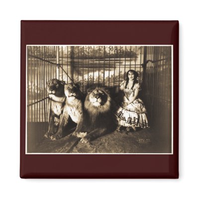 Adjie and the Lions 1899 Fridge Magnets by scenesfromthepast