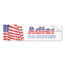 Adler for Congress Patriotic American Flag Bumper Sticker