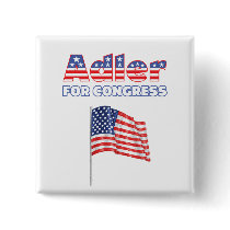Adler for Congress Patriotic American Flag Pin