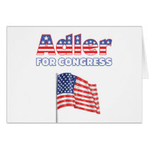 Adler for Congress Patriotic American Flag Card