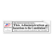 Admin haz constitut W Bumper Stickers
