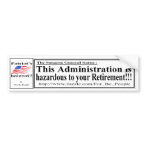 Admin haz Retirem W Bumper Stickers