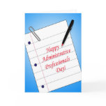 Administrative Professionals Day Note Paper Pen Greeting Card