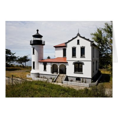Admiralty Head Lighthouse Greeting Card by mandj98