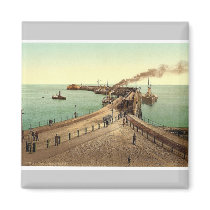 Admiralty Pier, Dover, England rare Photochrom Refrigerator Magnet