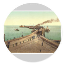 Admiralty Pier, Dover, England rare Photochrom Sticker
