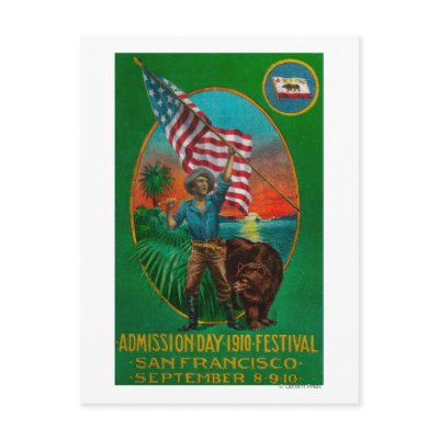 Admission Day Advertisment, State Festival Postcards by LanternPress