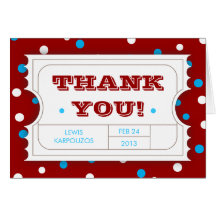 Admission Ticket Carnival Color Thank You Card