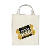 Admit one canvas bag