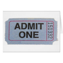admit one greeting cards