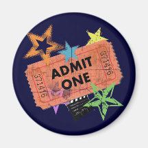ADMIT ONE MOVIE TICKET REFRIGERATOR MAGNET