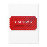 Admit One Ticket postcards