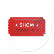 Admit One Ticket Stickers