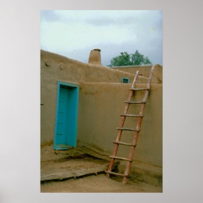 Adobe House Blue Door Print by BodyEnglish