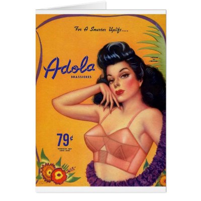 Adola Brassieres Greeting Card by spyderfyngers