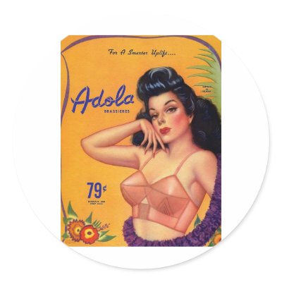 Adola Brassieres Sticker by spyderfyngers