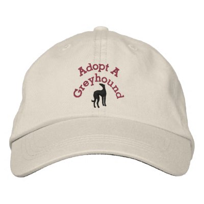 Adopt A Greyhound Embroidered Hats by cowboyannie