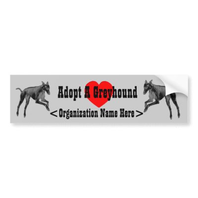 Adopt A Greyhound Rescue Bumper Sticker by SmilinEyesTreasures