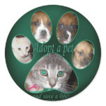 Adopt a pet round sticker