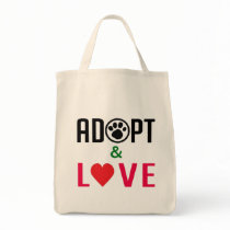 Adopt & Love Grocery Bag