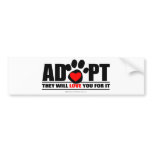 Adopt Pawprint Bumper Stickers