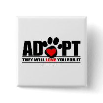 Adopt Pawprint Pinback Button