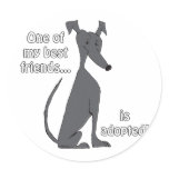 Adopted~Black Round Stickers