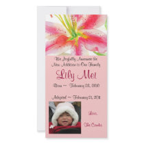 Adoption Announcement Lily Photo Card