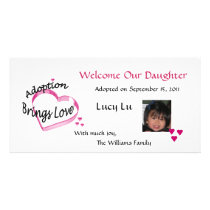 Adoption Brings Love Photo Card