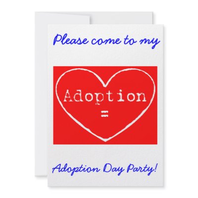 Adoption = Love White Adoption Day Party Invite by adoptiondesigns