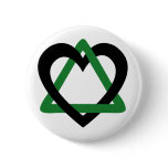 Adoption Triangle Black Green Pinback Buttons