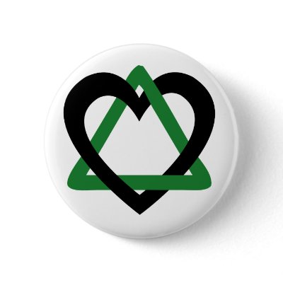 Adoption Triangle Black Green Pinback Buttons by Alittlebitoffun