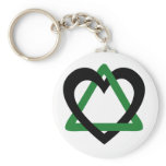 Adoption Triangle Black Green Key Chain