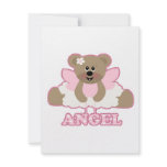adorable angel fairy bear character invitations