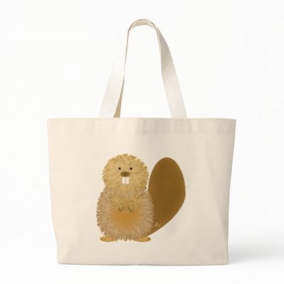 Adorable Animal Drawings: Beaver Canvas Bags by chemistrycourtney