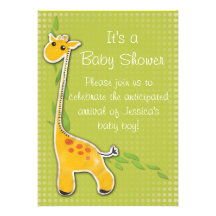 adorable baby giraffe baby shower invite