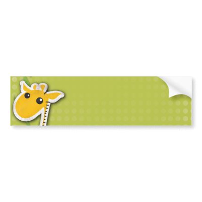 adorable baby giraffe background bumper sticker by secret_corner