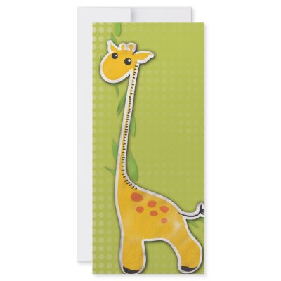 adorable baby giraffe background personalised rack card by secret_corner