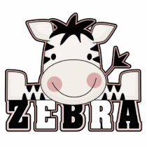 adorable baby zebra leaning with text acrylic cut outs
