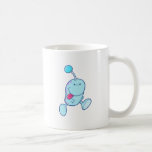 adorable blue goofball monster coffee mug
