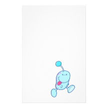 adorable blue goofball monster custom stationery