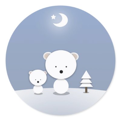 Adorable Chirsmas Polar Bear Stickers by robmolily